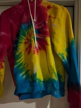 Ralph Lauren Multicolor Tie-Dye Hoodie in Red, Yellow & Blue